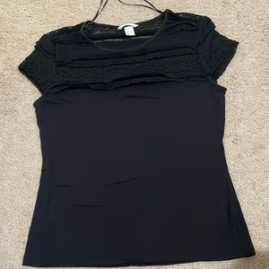 H&M Black Sheer Top